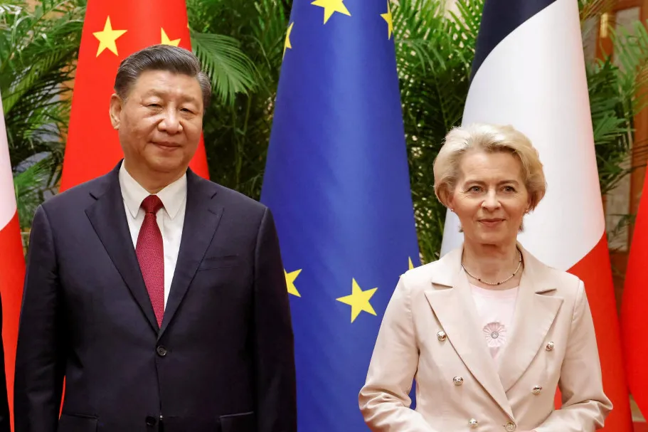 Chinese President Xi Jinping and EU Commission President Ursula von der Leyen, meeting in Beijing last year.