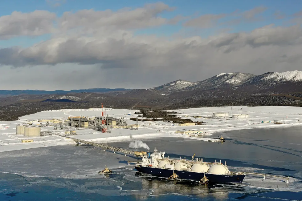 Hot spot: an LNG carrier docks at Sakhalin island