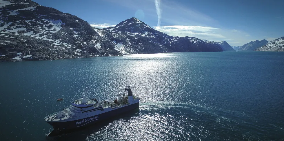 Royal Greenland trawler Akamalik 4. The company's experimentation with seaweed farming is a far cry from its industrial fishing activities.