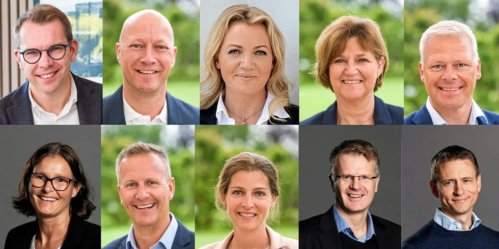 Fra øverste rekke: (t.v) Steffen Syvertsen, Jan Erik Eldor, Margit Unander, Pernille Kring Gulowsen, Atle Knudsen. Fra nederste rekke: (t.v) Margrethe Smith, Anders Gaudestad, Ingvill Heskestad Mykland, Tore Morten Wetterhus, Håkon Levy.