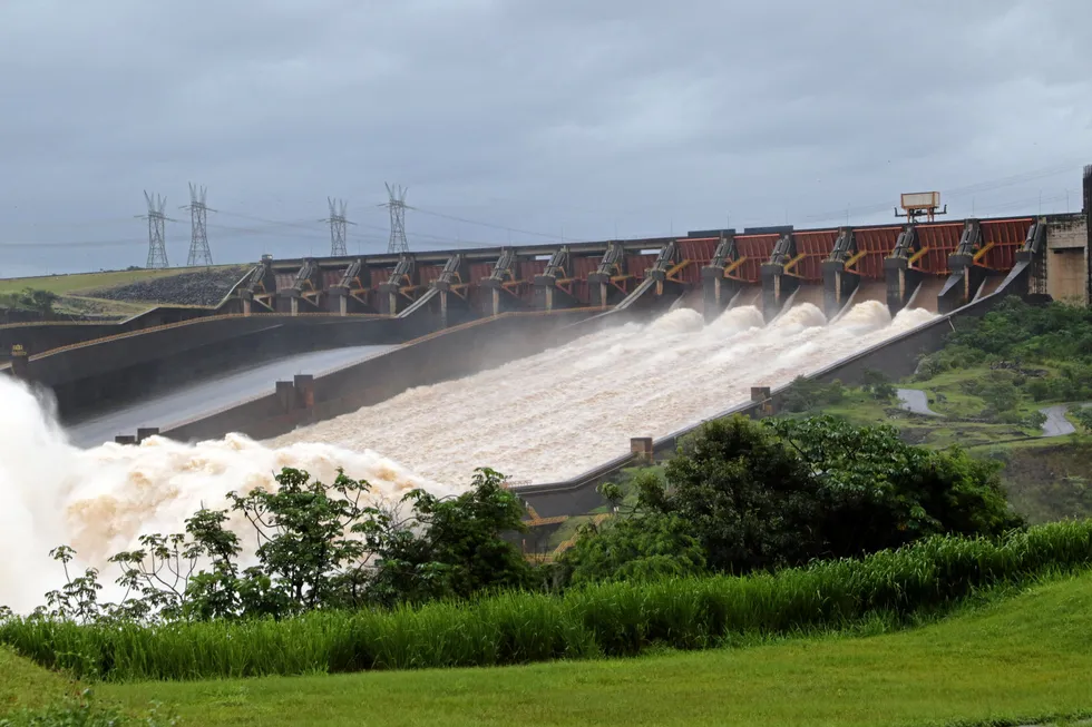 The Itaipu Dam on the border of Paraguay and Brazil.