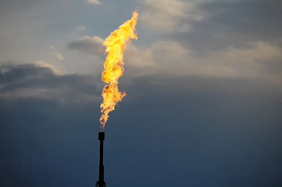 Gas flaring in Romania.
