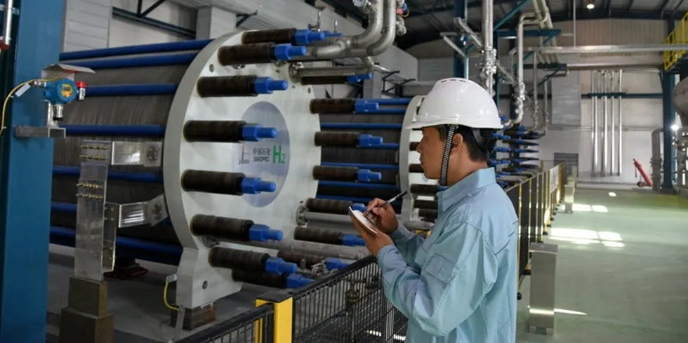 One of the underperforming Chinese electrolysers at the 260MW Kuqa green hydrogen project in Xinjiang, China.