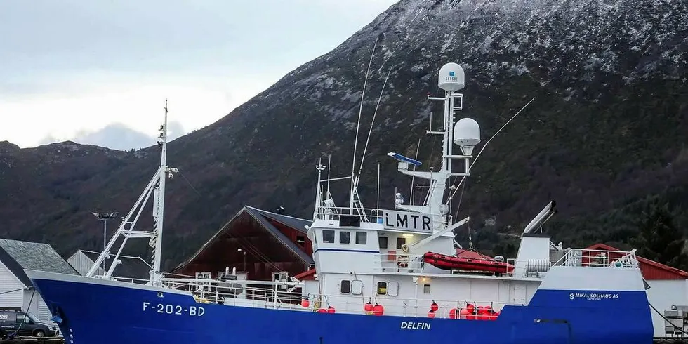 STØRST: «Delfin» er største båt i Mikal Solhaugs stamplinebåtrederi i Båtsfjord. Båten het før eierskiftet «Gayser Senior» på Sunnmøre.Foto: Privat