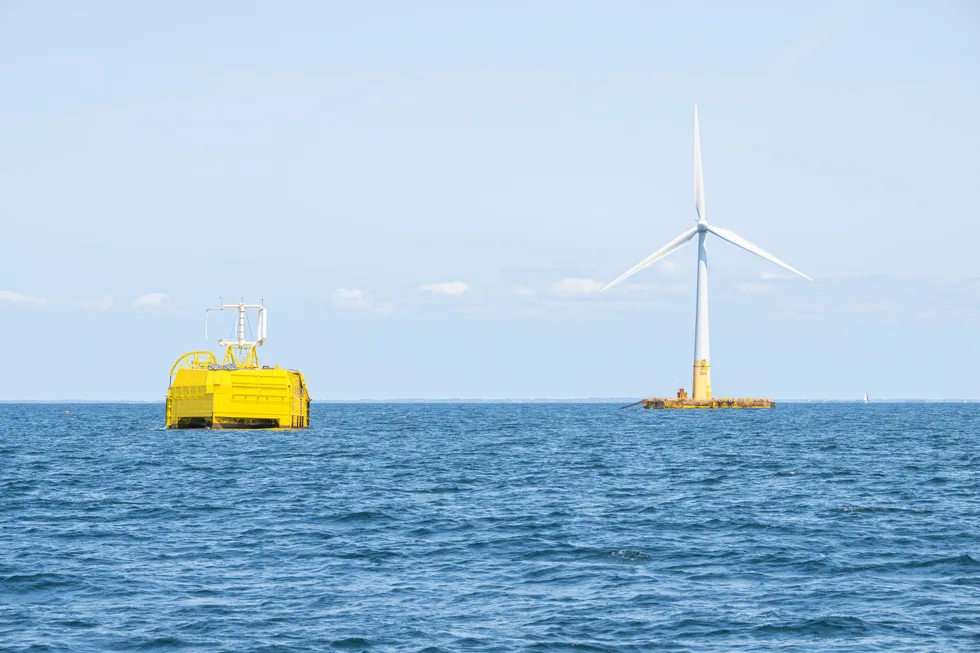 Sealhyfe offshore hydrogen production pilot with floating wind turbine.