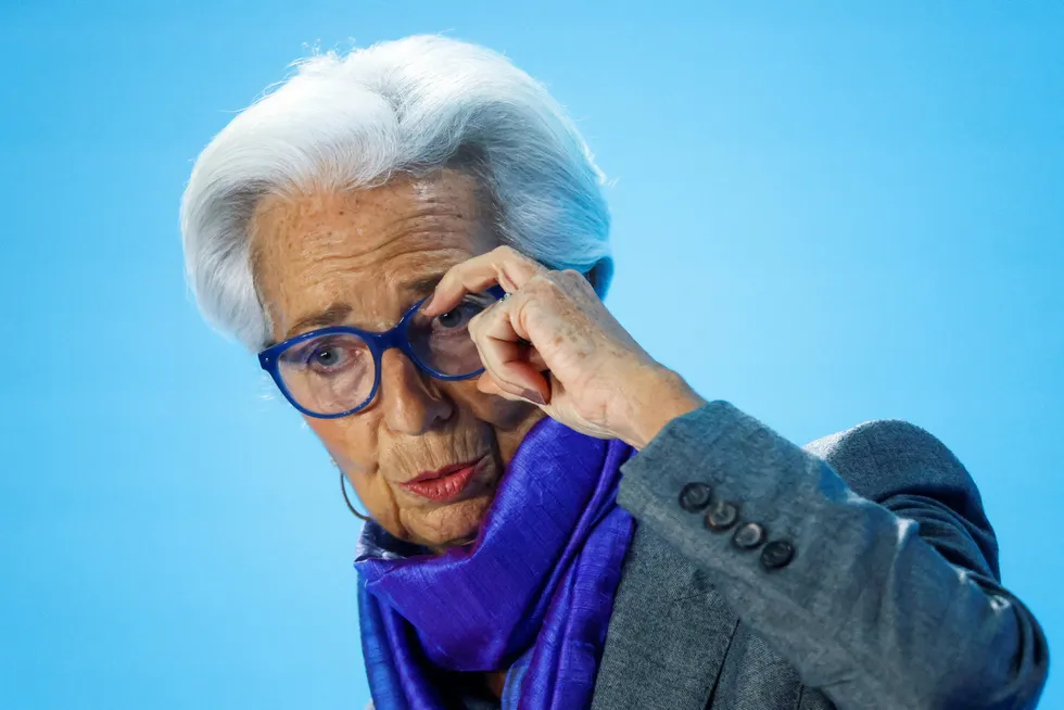 Snart i mål? Europas sentralbanksjef Christine Lagarde har sett inflasjonen falle sakte, men sikkert fra de høye toppene.