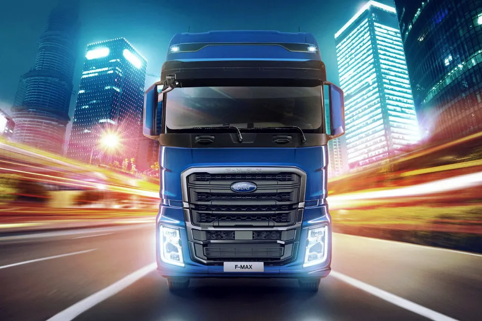 A rendering of a Ford Trucks heavy-duty vehicle.