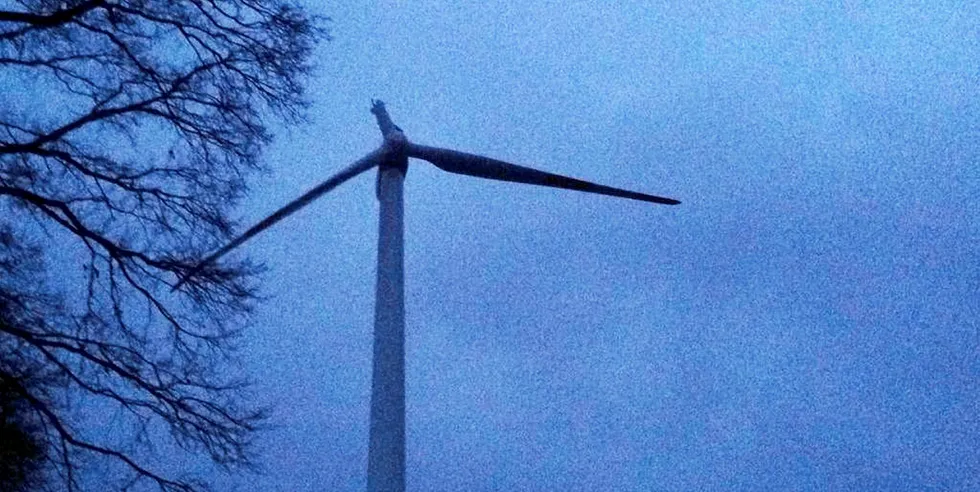 Broken blade at Energiekontor wind farm.