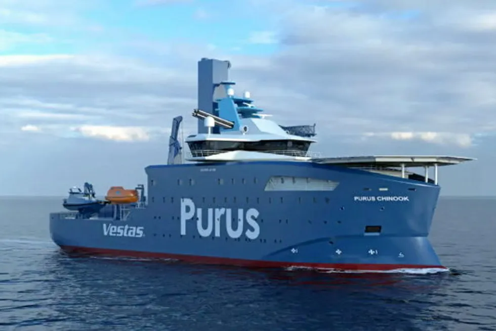 Purus Tulcea bygges på Vards verft i Romania. Skal leveres til rederiet Purus, som er er britiskeid.