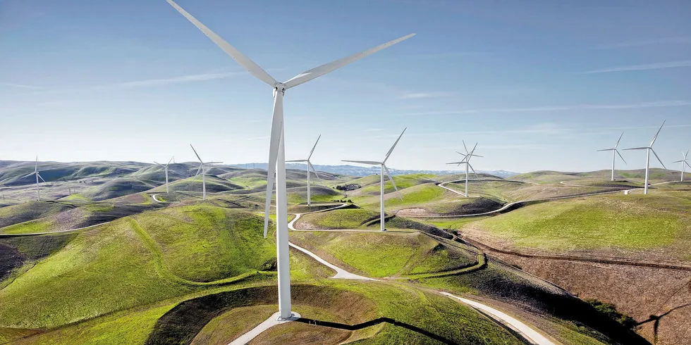 The Golden Hills wind farm in California.