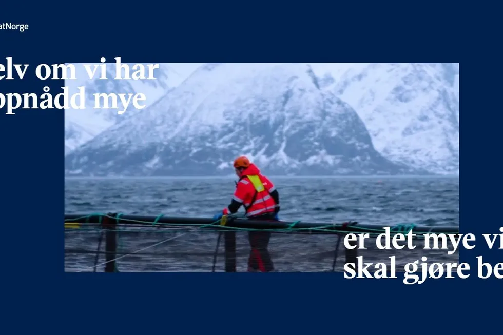 Sjømat Norge har lansert en egen reklamevideo for sjømatnæringen, men det er ikke sikkert reklamevideoen gjør det bedre for næringen dersom ikke det også skjer en endring i dyrevelferden, mener Fiskeribladet.