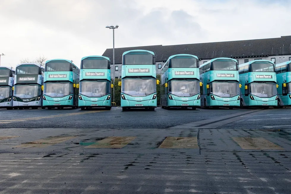 Aberdeen's fleet of hydrogen double-decker buses, first launched in 2021