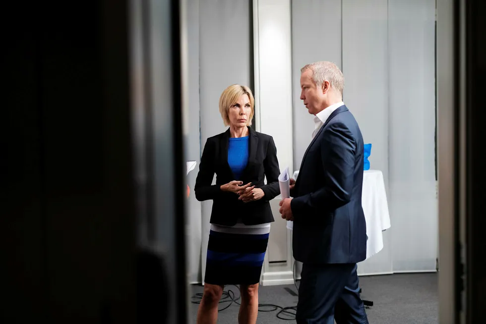 Administrerende direktør Cecilie Grue og styreleder Lars Christian Beitnes i Element Asa.