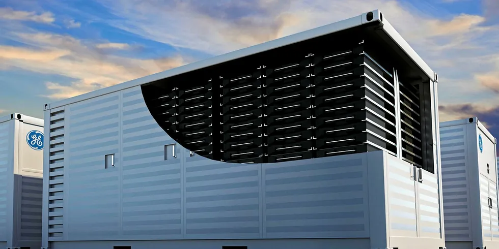 GE's initial modular storage offering, sized at 1.2MW/4MWh, fits into a 20-foot box