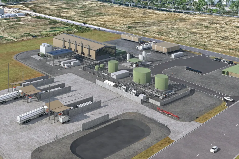 A rendering of the Hunter Valley Hydrogen Hub first 55MW phase.