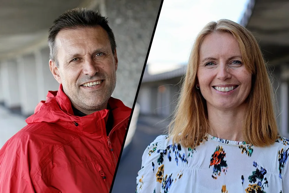 Svein Grotli Skogen og Ingrid Myretveit, begge NVE.