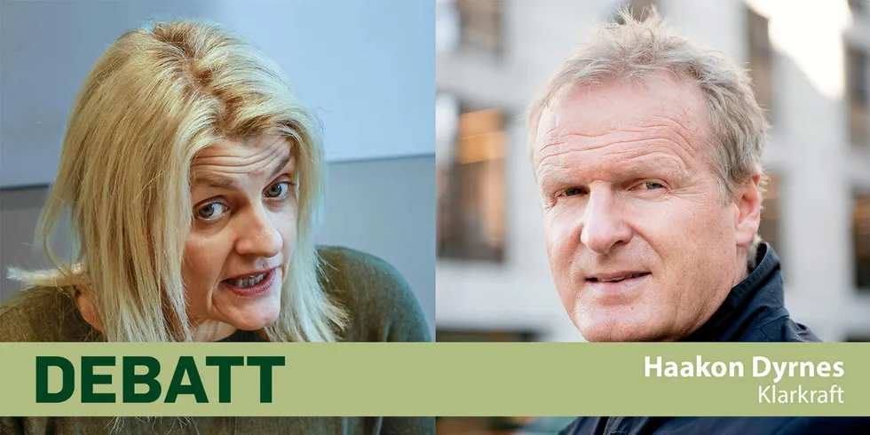 - Om kravet fra RME er å liste alle, ta kontakt med RME og si at dere ikke ønsker å gjøre dette, skriver Klarkraft-sjef Haakon Dyrnes i dette innlegget som svar til Forbrukerdirektør Inger Lise Blyverket.