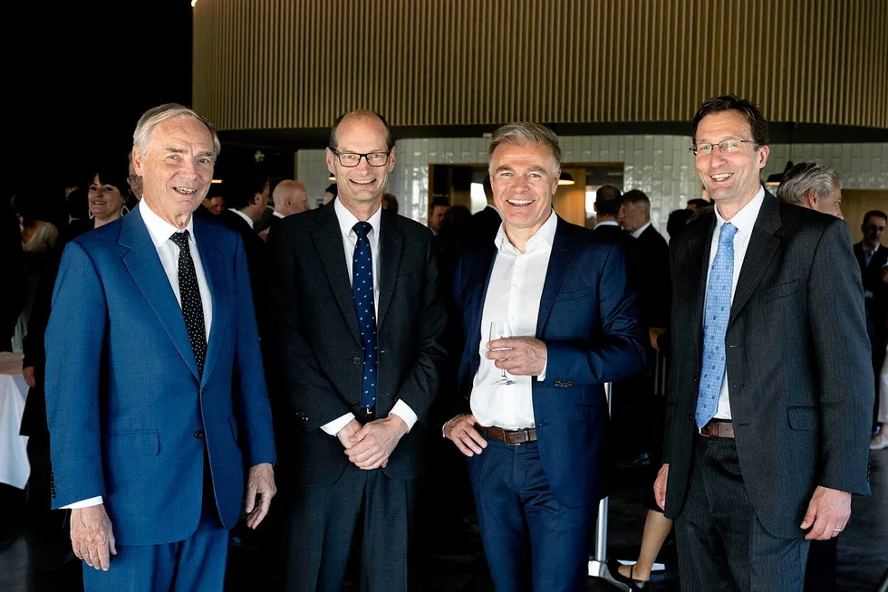 Norway’s Ministry of Petroleum & Energy director general Lars Erik Aamot (second from left), with executives from Neptune Energy.