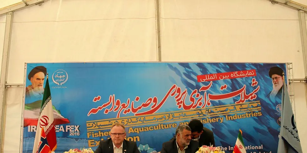 OPPFØLGING IRAN-BESØK: Fiskeriminister Per Sandberg (Frp) besøkte i fjor Iran for å fremme norsk sjømat. Denne uken er seks norske sjømateksportører i Iran for å knytte kontakter.Foto: Jørn Mikael Hagen