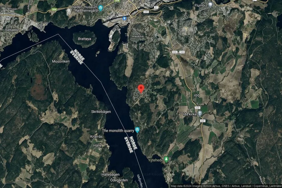 Området rundt Brattskottveien 16B, Halden, Østfold