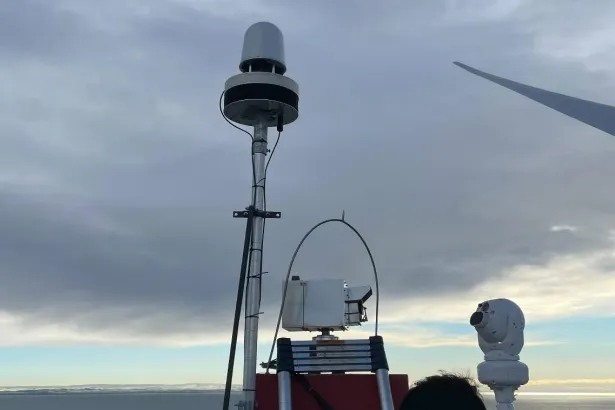 LiveLink's air defence sensor system installed on the Offshore Renewable Energy Catapult demonstration offshore wind turbine in Scotland.