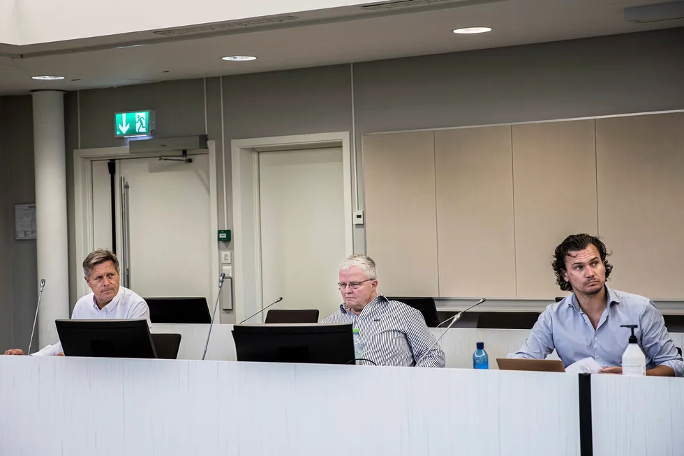 De tidligere Ateltech-styremedlemmene (fra venstre) John David Mosvold, Steinar Bratlie og Espen Rønold Aas fikk ikke medhold i sin arrestbegjæring.