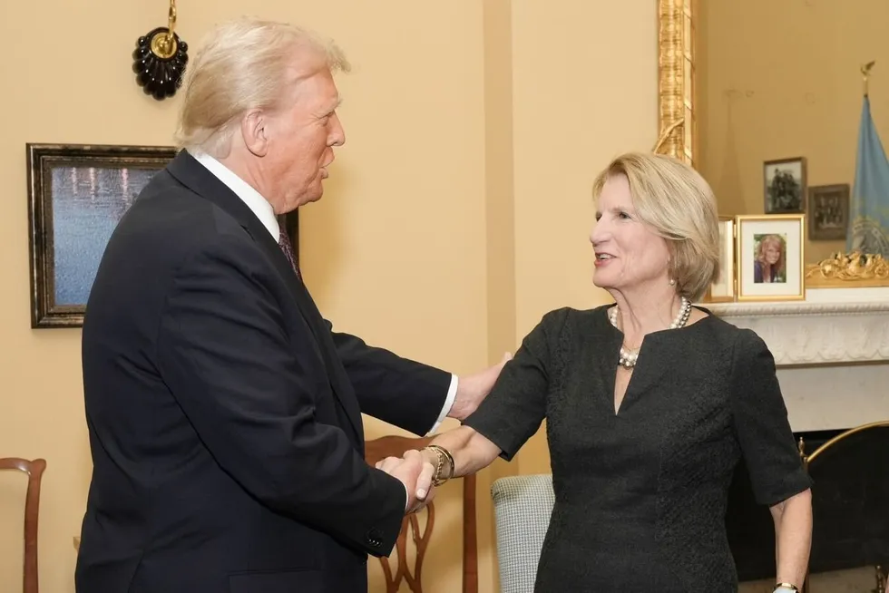 Donald Trump meeting with Shelley Moore Capito in January, shortly before he took office.