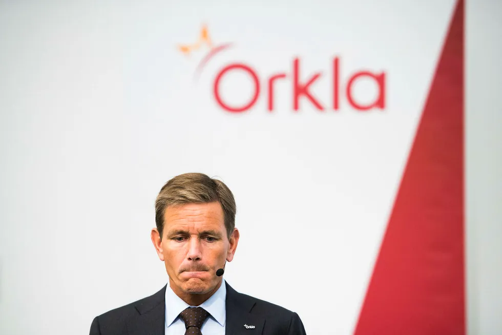 Konsernsjef Peter A. Ruzicka i Orkla presenterte kvartalsresultatet til selskapet fredag morgen.