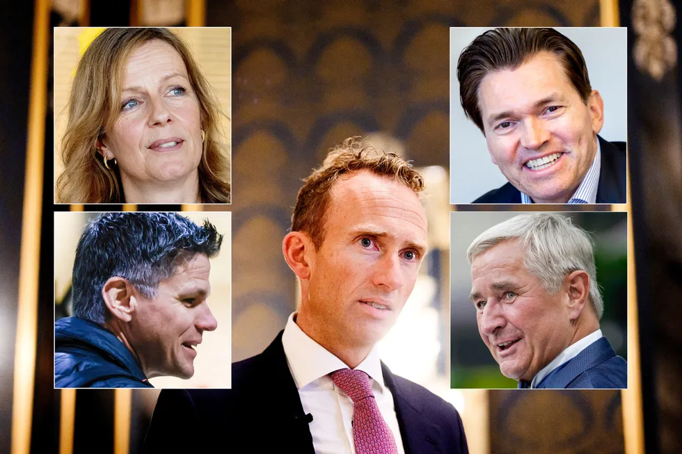 Morten Astrup. Innfelt til venstre ovenfra: Silje Veen og Aasulv Tveitereid. Innfelt til høyre ovenfra: Arne Fredly og Christen Sveaas.
