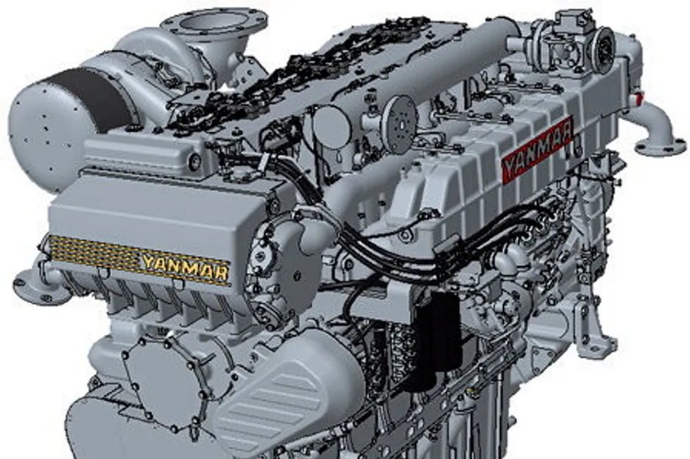 A computer-generated image of the pilot ignition engine.