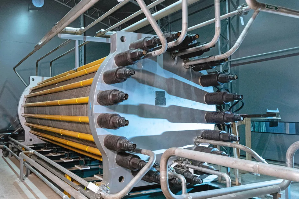 A HydrogenPro high-pressure alkaline electrolyser.