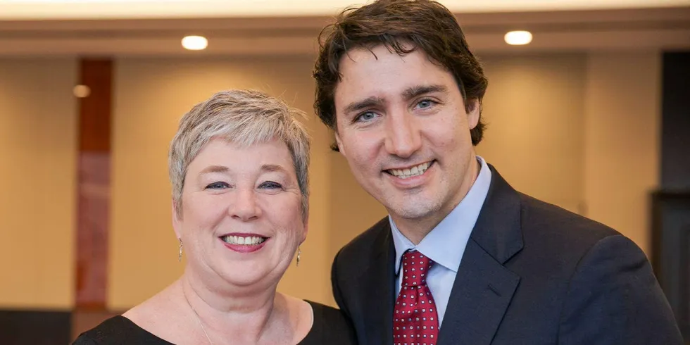 Canada fisheries minister Bernadette Jordan with Prime Minister Justin Trudeau.