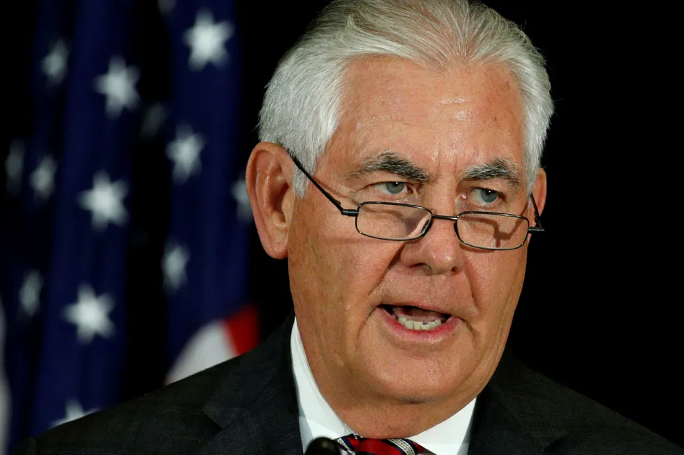 U.S. Secretary of State Rex Tillerson speaks during a press conference after talks with Chinese diplomatic and defense chiefs at the State Department in Washington, U.S. June 21, 2017. REUTERS/Kevin Lamarque Foto: KEVIN LAMARQUE