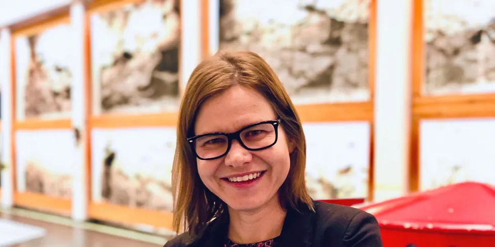 Liina Veerme, administrerende direktør i Salten Kraftsamband, er sånn passelig fornøyd med årets resultat.