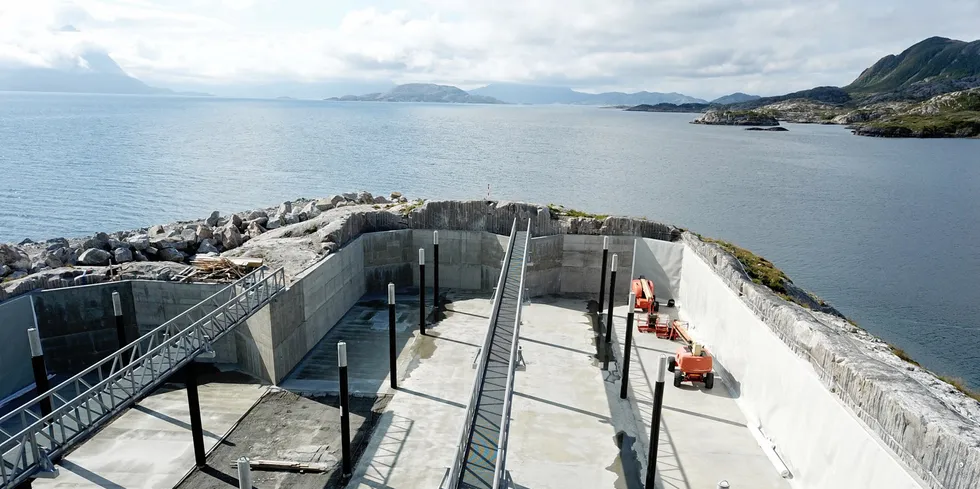 Produksjonsbasseng 3 hos Gigante Salmon. Bildet er tatt i juli 2023