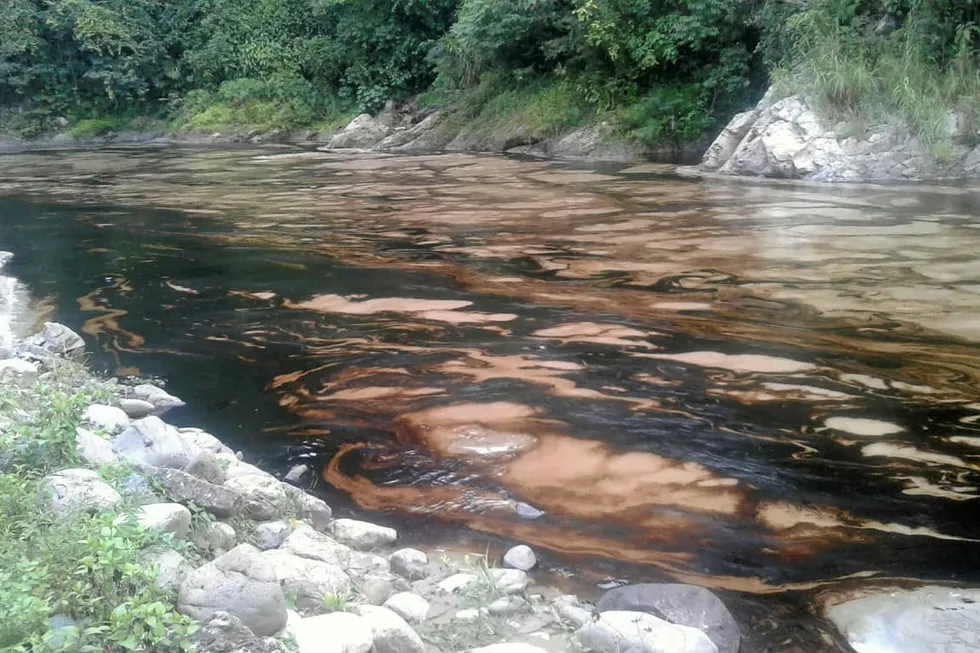 Catatubmo River: an oil spill caused by a blast on the Cano Limon-Covenas pipeline on Tuesday