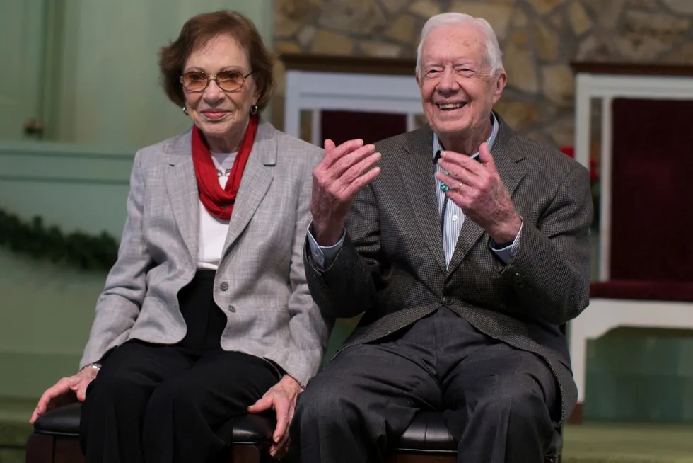 USAs tidligere president Jimmy Carter og kona Rosalynn. I november 2023 døde hun, 96 år gammel. I desember ett år senere døde også han, 100 år gammel.