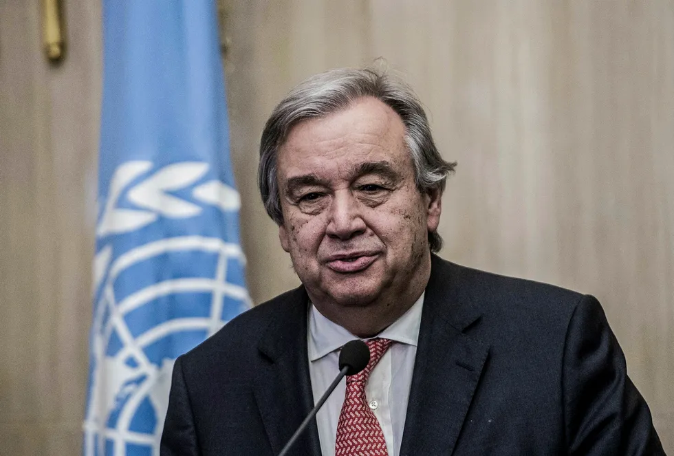 FNs generalsekretær António Guterres påpeker viktigheten av at alle land følger opp Parisavtalen. Foto: Khaled Desouiki/Afp photo/NTB scanpix