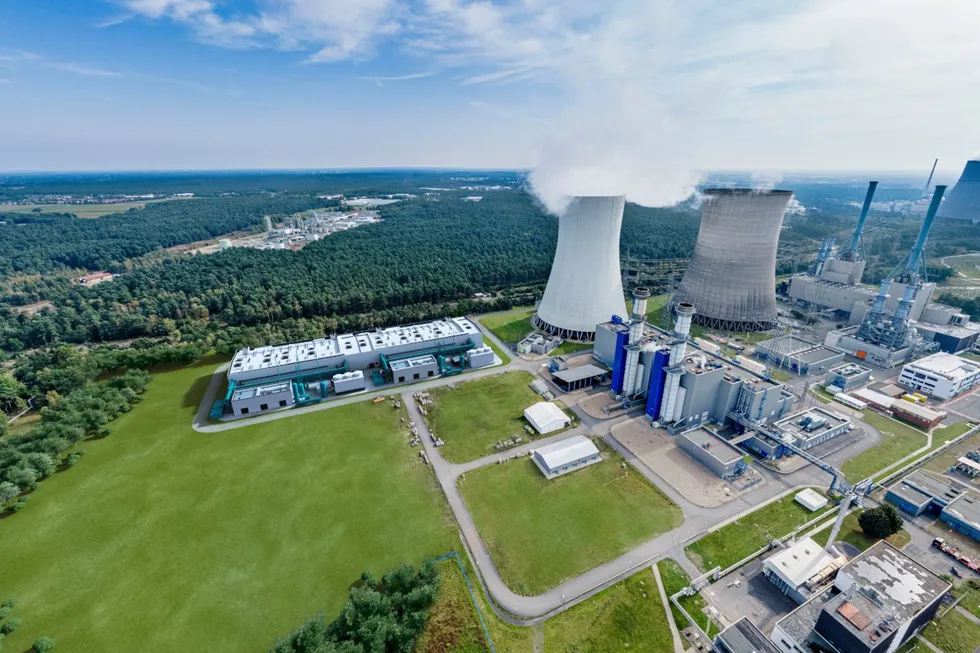 A computer-generated image of the 300MW GET H2 Nukleus in Lingen