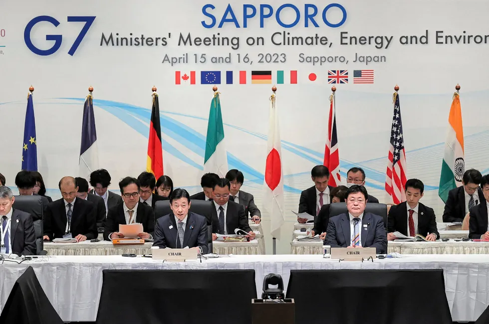 The G7 meeting of climate, energy and environment ministers in Sapporo, northern Japan.