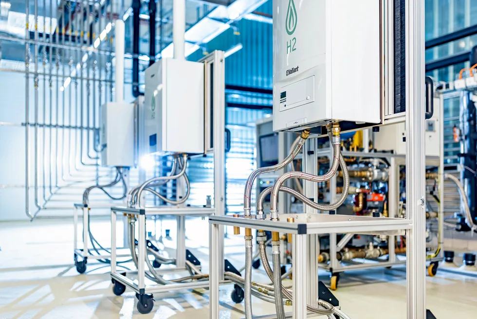 . Vaillant hydrogen-ready boiler testing rig.