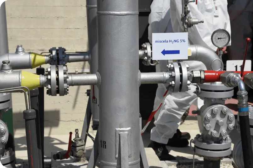 Equipment at Snam's hydrogen blending trial in Contursi Terme