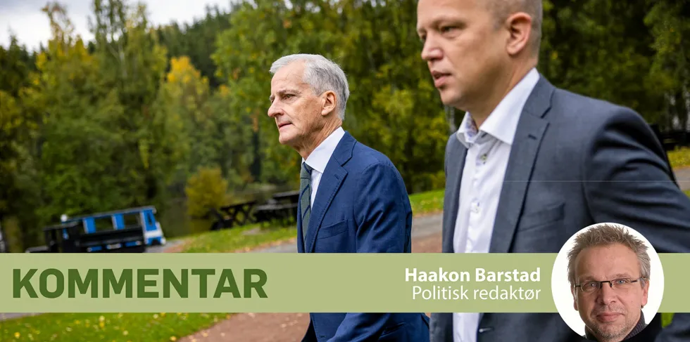 Dette bildet ble tatt dagen da statsminister Støre og finansminister Vedum lanserte høyprisdraget. Da sa de ikke et ord om at den nye skatten skulle være situasjonsbestemt og midlertidig.