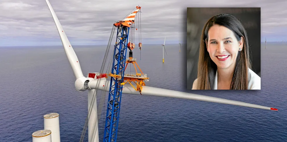 . Anja-Isabel Dotzenrath, BPs konserndirektør for gass og lavkarbonenergi, var naturlig nok fornøyd med at selskapet ble den store vinneren i den tyske havvindauksjonen.