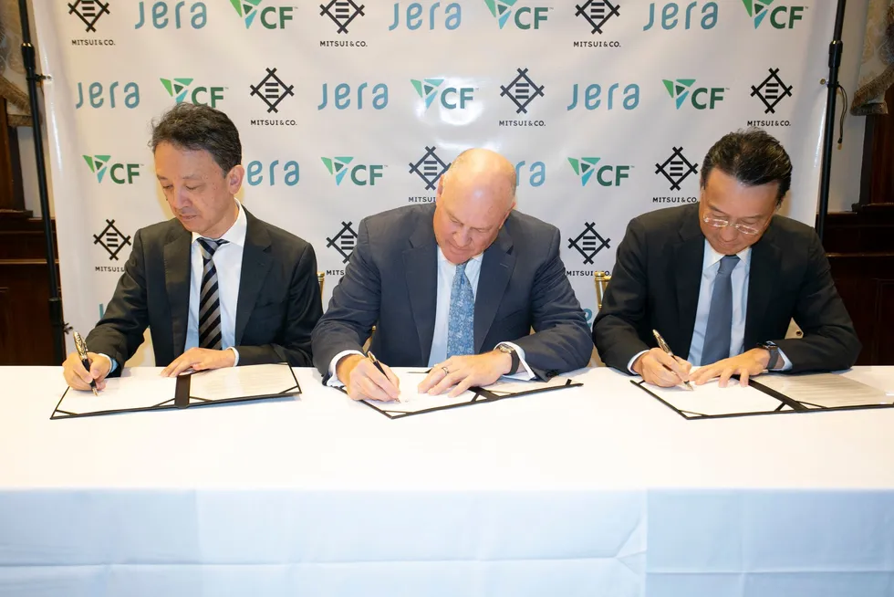 A signing ceremony for the Blue Point joint venture