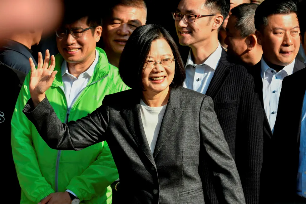 Taiwan sittende president Tsai Ing-wen blir sittende etter lørdagens valg.