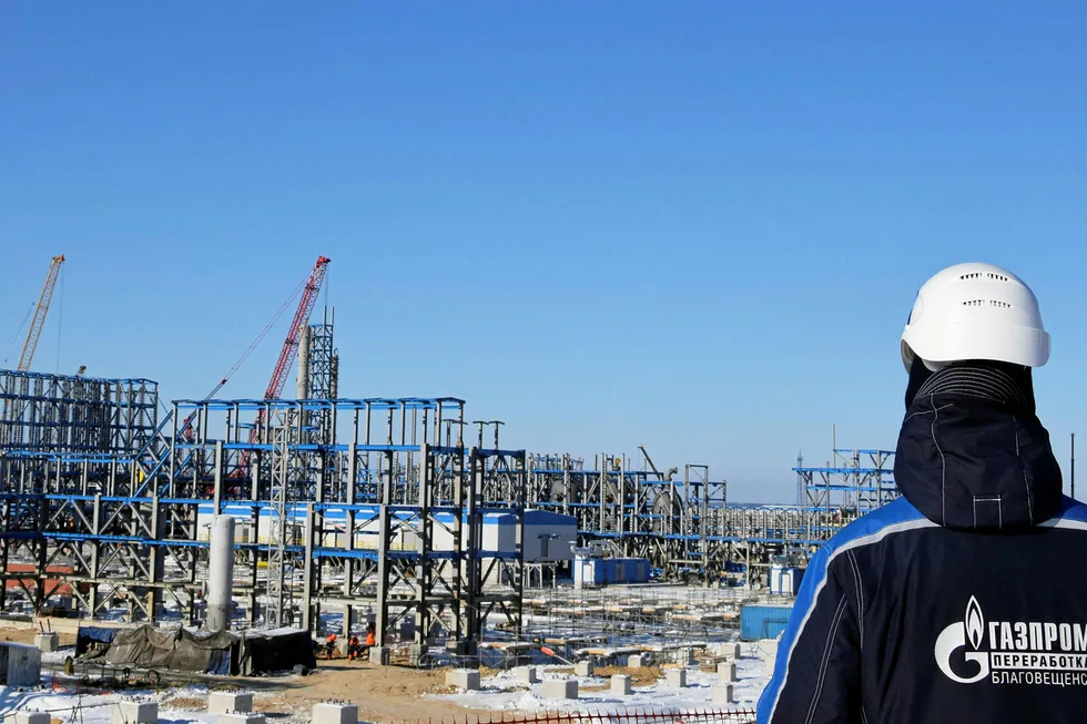 Protests: the Amur gas processing plant under construction in Russia's far east