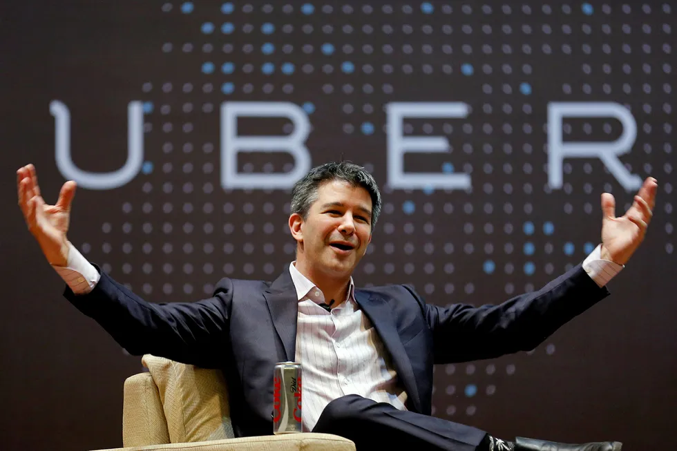 Ubers grunnlegger Travis Kalanick fikk sparken på forsommeren og nå har han mistet innflytelse i styret. Inn kommer Softbank og Japans rikeste mann. Masayoshi Son. Son har posisjonert seg i transportselskaper over hele verden med investeringer på over 100 milliarder kroner. Foto: Danish Siddiqui/Reuters/NTB Scanpix