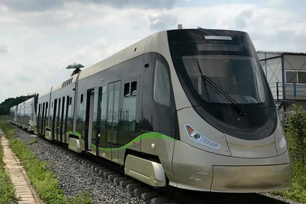 Foshan City's hydrogen-powered tram.