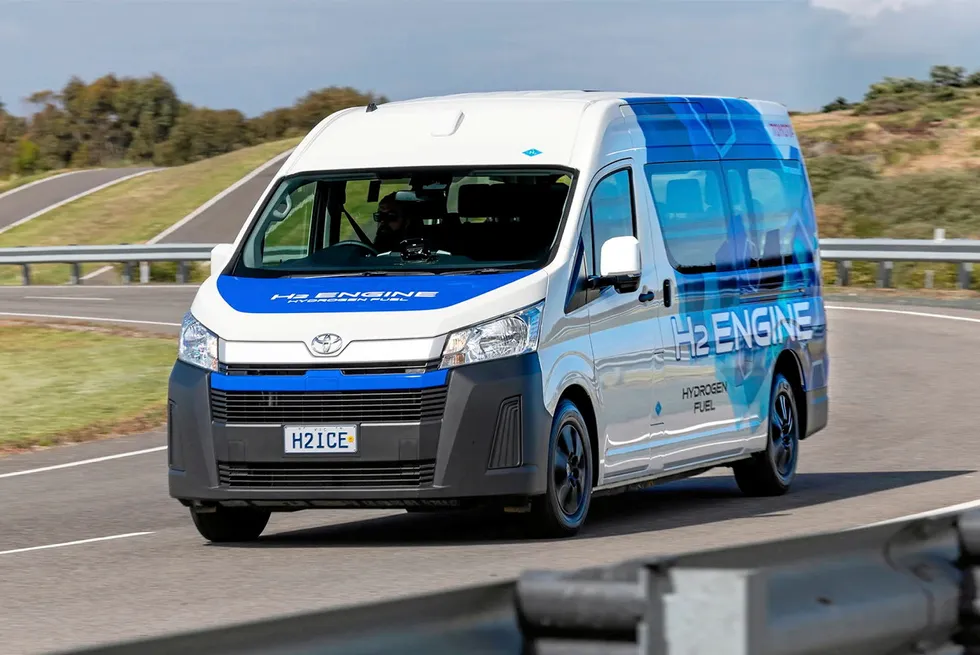 A hydrogen engine-only version of the HiAce van.